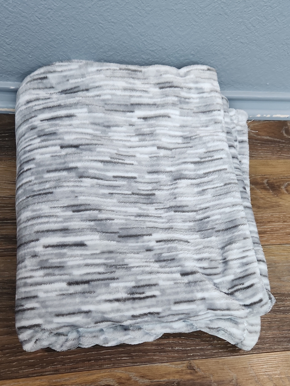 The Big One Gray White Skinny Rectangle Stripes Space Dye Throw